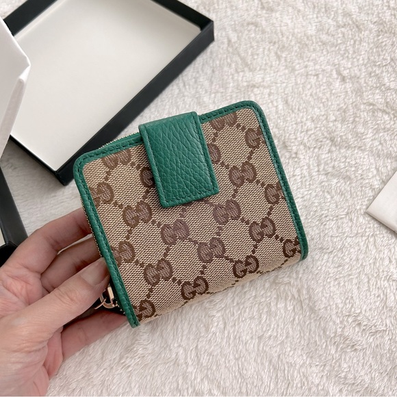NWT Authentic Gucci GG Canvas & Leather Bifold Short French Wallet - Picture 2 of 11